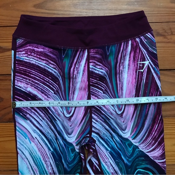 Gymshark Strada Earth Purple Teal Marbled 7/8 Leggings, NWT, L - Picture 8 of 15